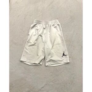 Jordan Boys White Mesh Athletic Basketball Shorts Jumpman Logo Size L 12-13 YRS